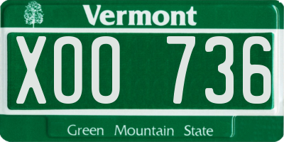 VT license plate XOO736