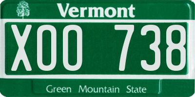 VT license plate XOO738