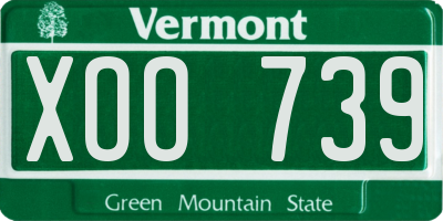 VT license plate XOO739