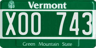 VT license plate XOO743