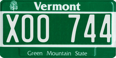 VT license plate XOO744