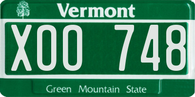 VT license plate XOO748
