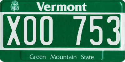VT license plate XOO753
