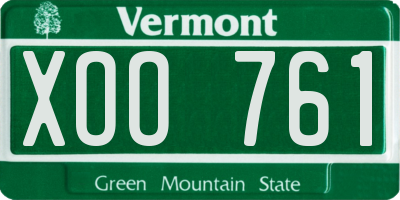 VT license plate XOO761
