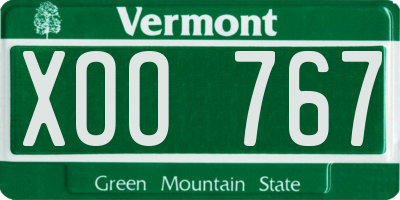 VT license plate XOO767