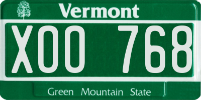 VT license plate XOO768