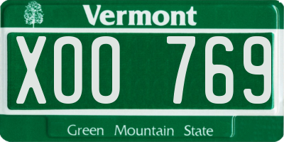 VT license plate XOO769