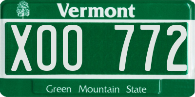 VT license plate XOO772