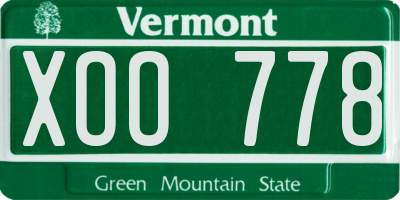 VT license plate XOO778