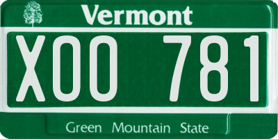 VT license plate XOO781