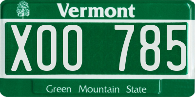 VT license plate XOO785