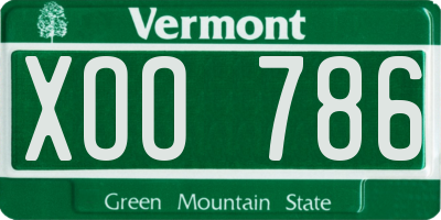 VT license plate XOO786