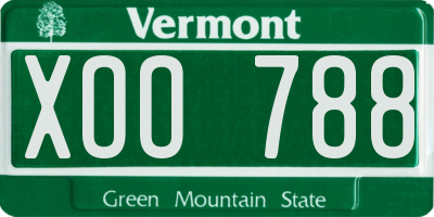 VT license plate XOO788