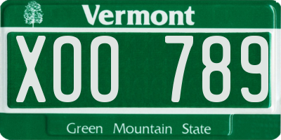 VT license plate XOO789