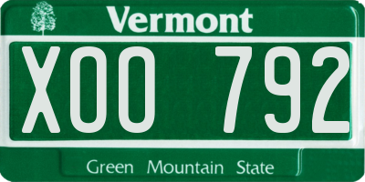 VT license plate XOO792
