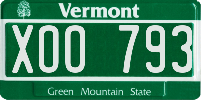 VT license plate XOO793