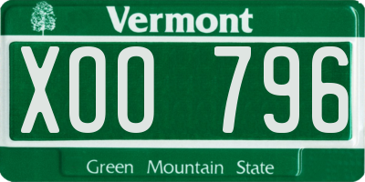 VT license plate XOO796