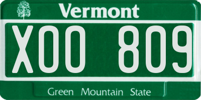 VT license plate XOO809