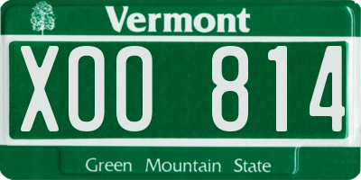 VT license plate XOO814