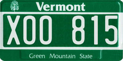 VT license plate XOO815