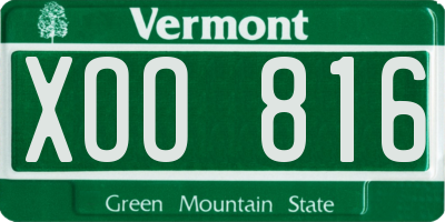VT license plate XOO816