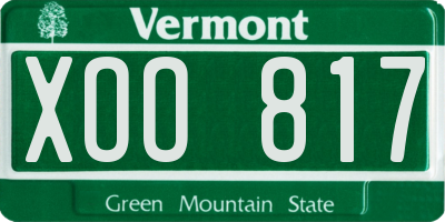 VT license plate XOO817