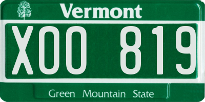VT license plate XOO819