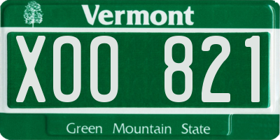 VT license plate XOO821