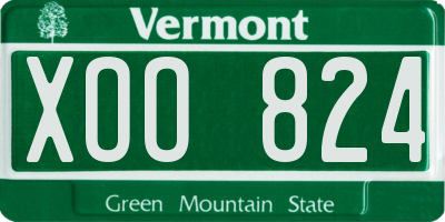 VT license plate XOO824
