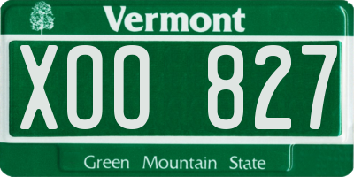 VT license plate XOO827
