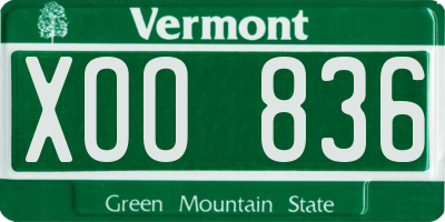 VT license plate XOO836