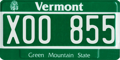 VT license plate XOO855