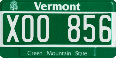 VT license plate XOO856