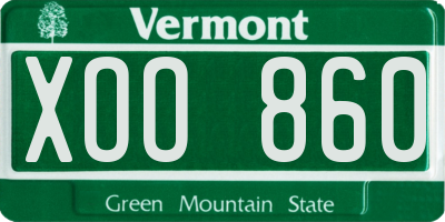 VT license plate XOO860