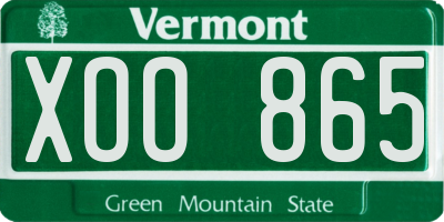 VT license plate XOO865