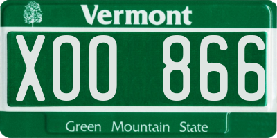 VT license plate XOO866