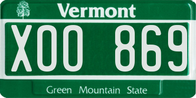 VT license plate XOO869