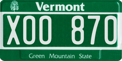 VT license plate XOO870