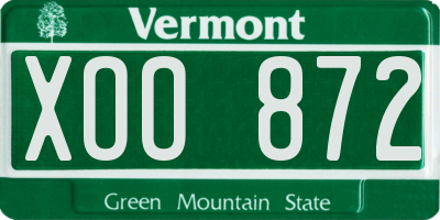 VT license plate XOO872