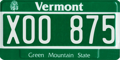 VT license plate XOO875