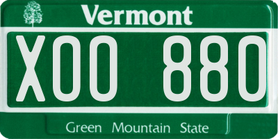 VT license plate XOO880