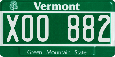 VT license plate XOO882