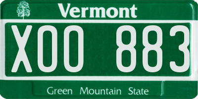 VT license plate XOO883