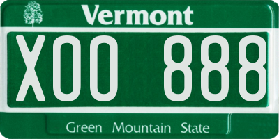 VT license plate XOO888