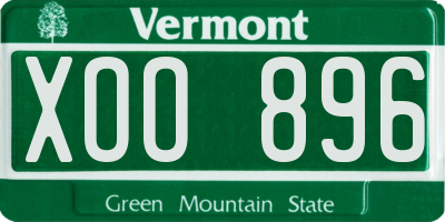 VT license plate XOO896