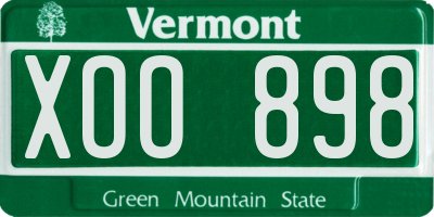 VT license plate XOO898
