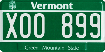 VT license plate XOO899