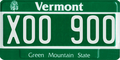 VT license plate XOO900