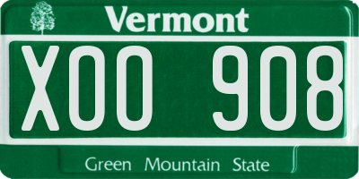 VT license plate XOO908
