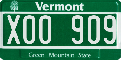 VT license plate XOO909